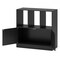 3-Tier Cubic Bookcase with Doors, 3-Cube Bookshelf with Cabinet & Open Shelves